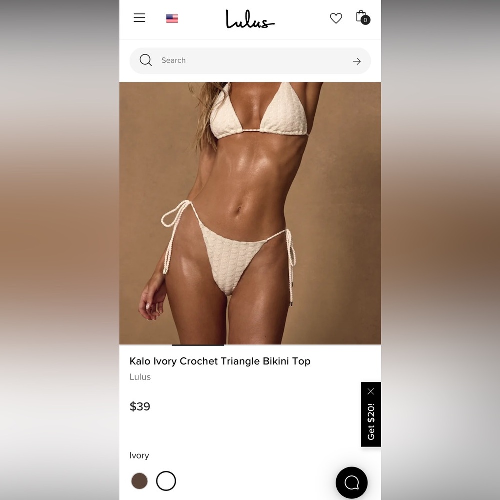 White crotchet bikini